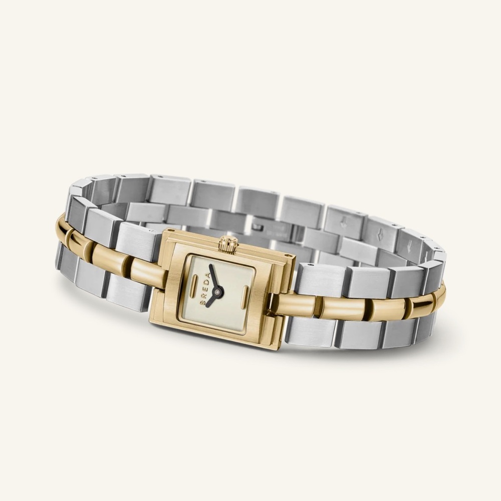 NWT Breda Relic Two-Tone Mixed Metal Women's Watch 18K Gold Plated - Picture 2 of 8